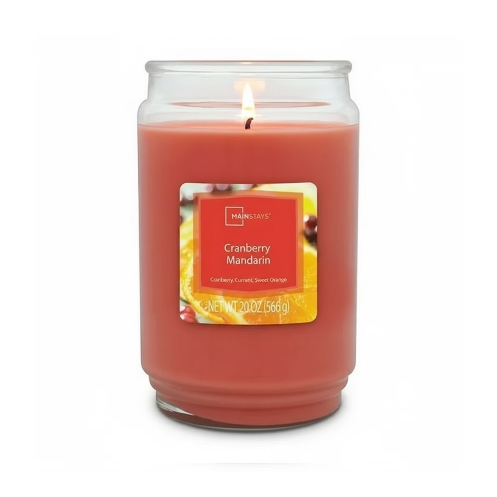 Home Fragrance - Cranberry Mandarin Scented Candle Glass Jar