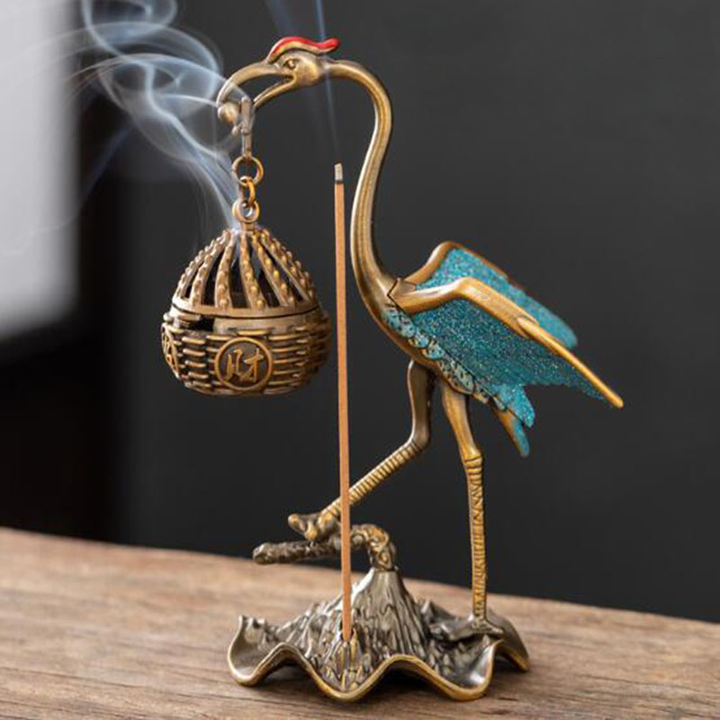 Home Fragrance Lamp - Metal Crane Hanging Basket Aromatherapy Burner