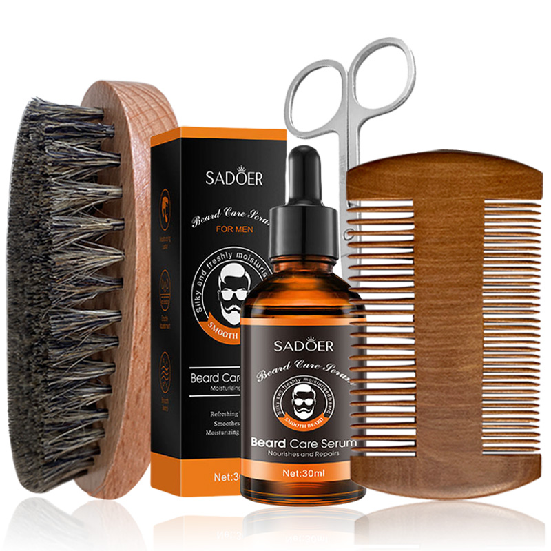 Fragrance Oil Set - 4-piece men's beard care set, beard