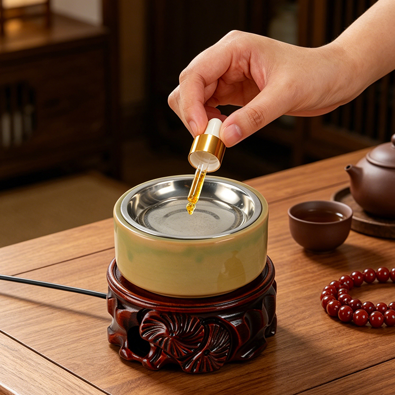 Home Fragrance Lamp - Ceramic Electronic Incense Burner Built-in LED