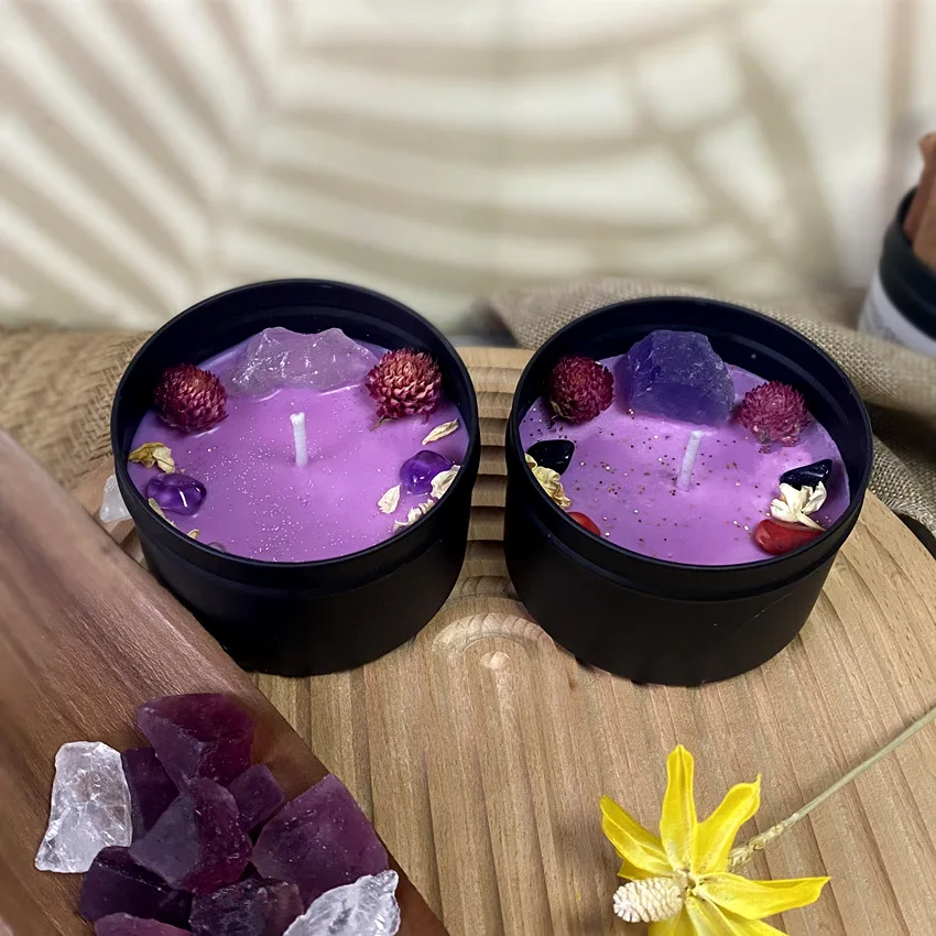 Home Fragrance Lamp - 8x5.2cm Dried Flower Crystal Stone Scented