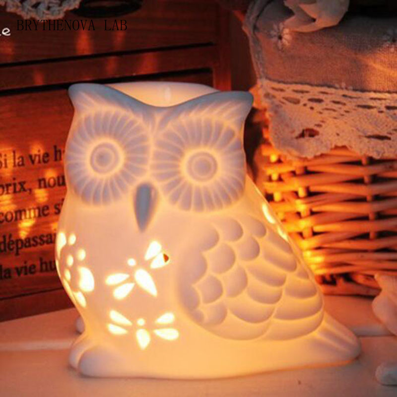 Home Fragrance Lamp - Porcelain Hollow Owl Aromatherapy Burner Owl