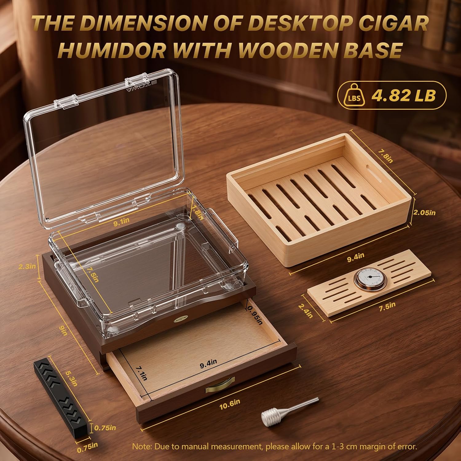 Acrylic Cigar Humidor Box, Des - đánh giá và giá Home Fragrance Maple Walnut