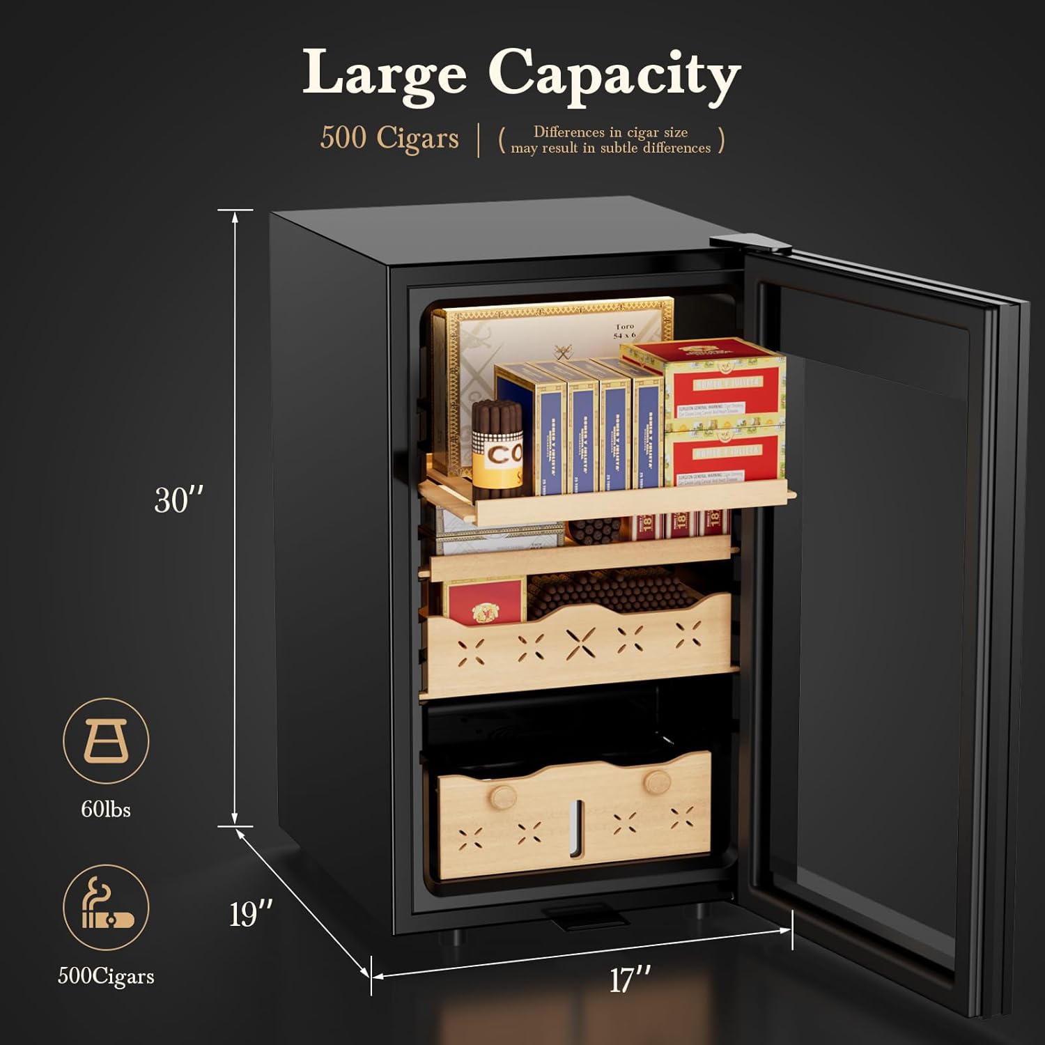 65L Electric Cigar Humidor 500 - đánh giá và giá Home Fragrance Maple Walnut