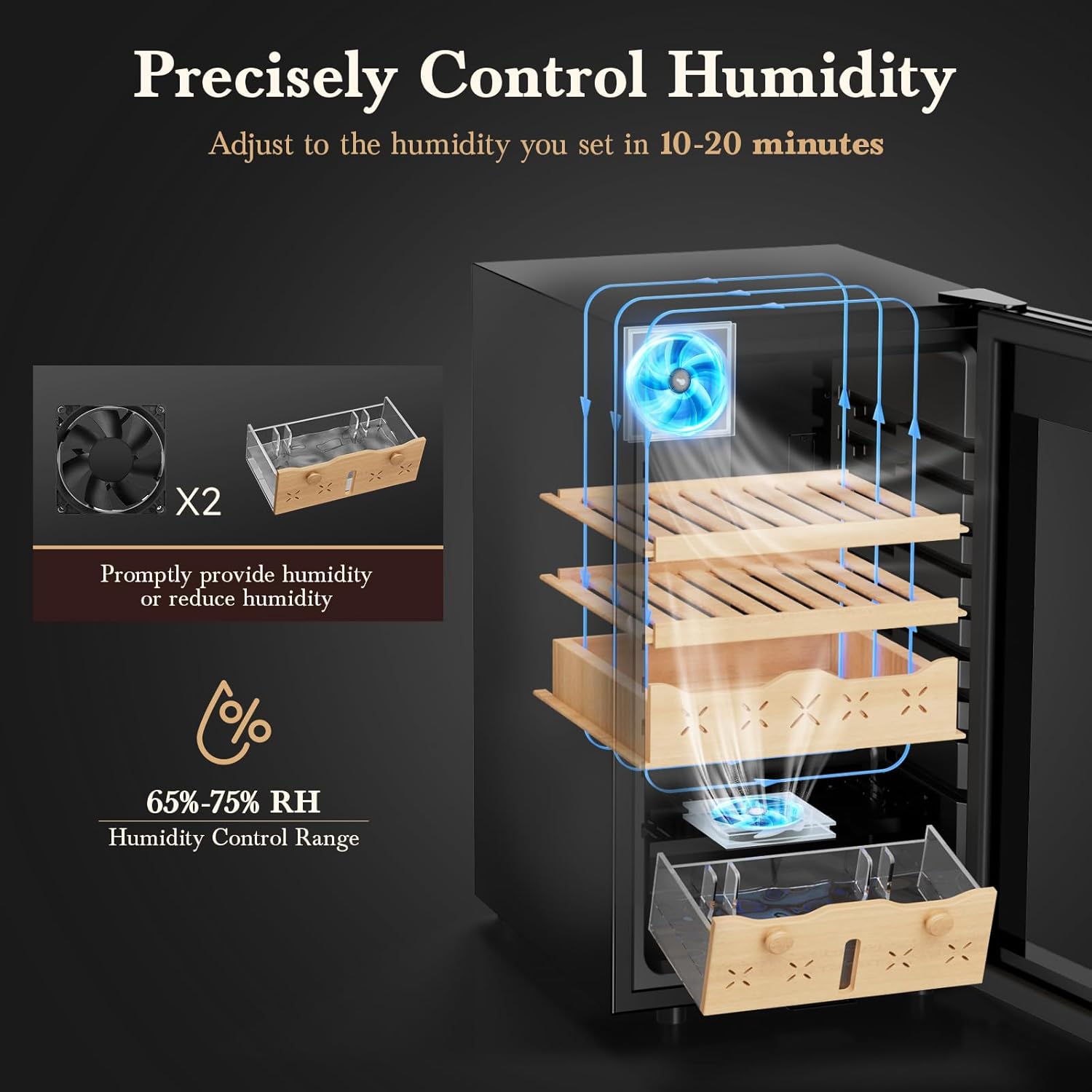 65L Electric Cigar Humidor 500 - đánh giá và giá Home Fragrance Maple Walnut